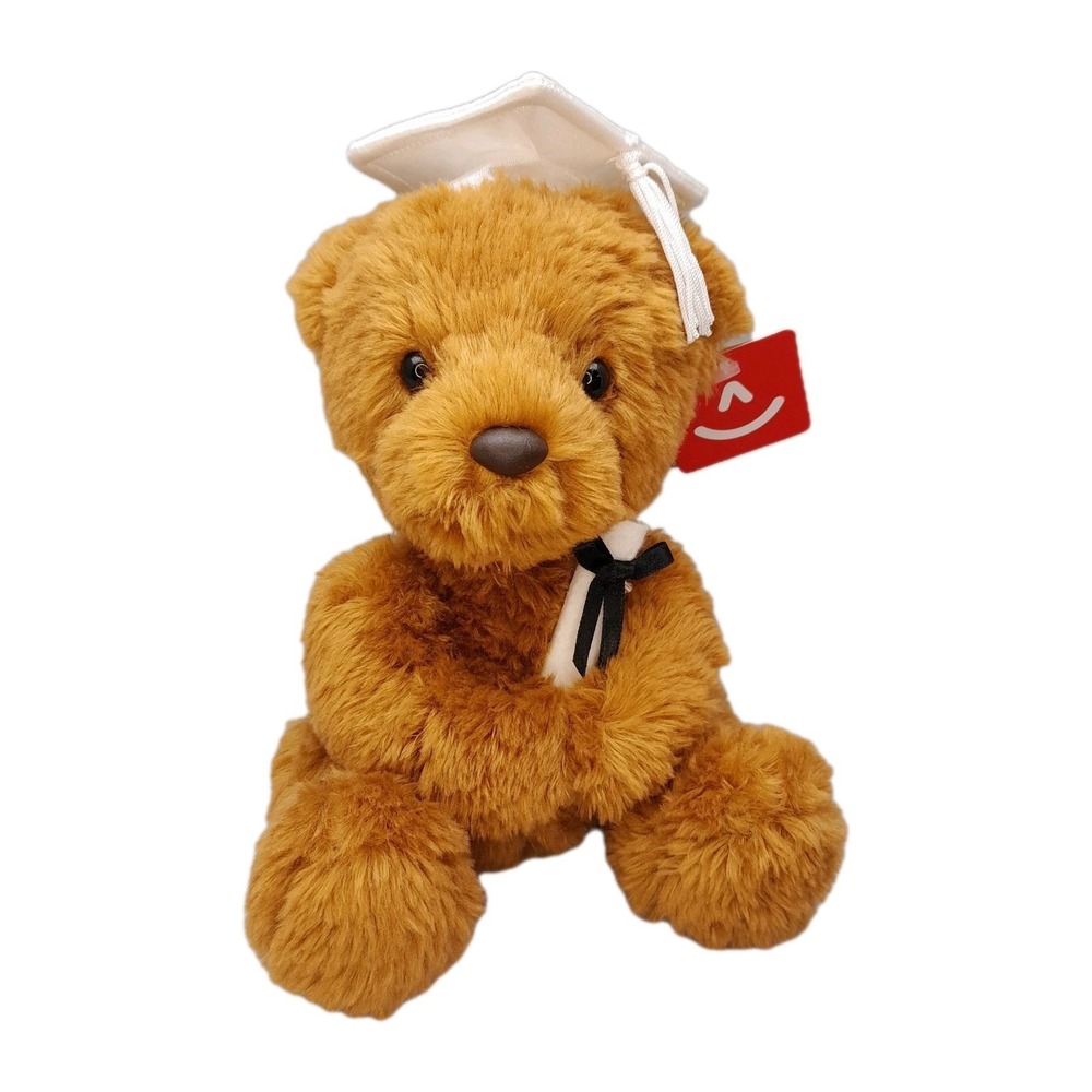 Aurora Wagner Graduation Teddy Bear Plush 7-8" Brown White Cap NWT Grad Gift